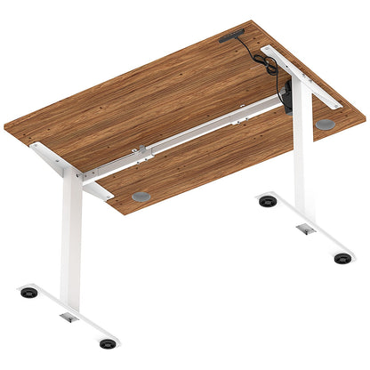 Air Lite 1200mm Height Adjustable Office Desk, White Leg, Walnut