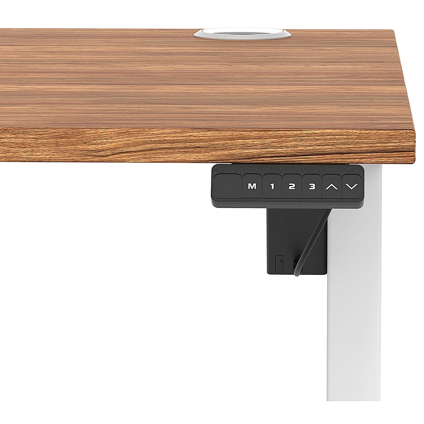 Air Lite 1200mm Height Adjustable Office Desk, White Leg, Walnut Easy2Order : HA03956