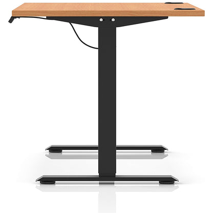 Air Lite 1400mm Height Adjustable Office Desk, Black Leg, Beech
