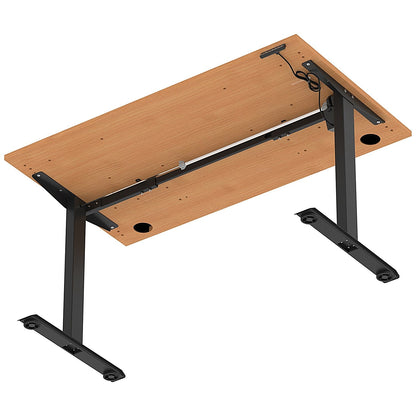 Air Lite 1400mm Height Adjustable Office Desk, Black Leg, Beech