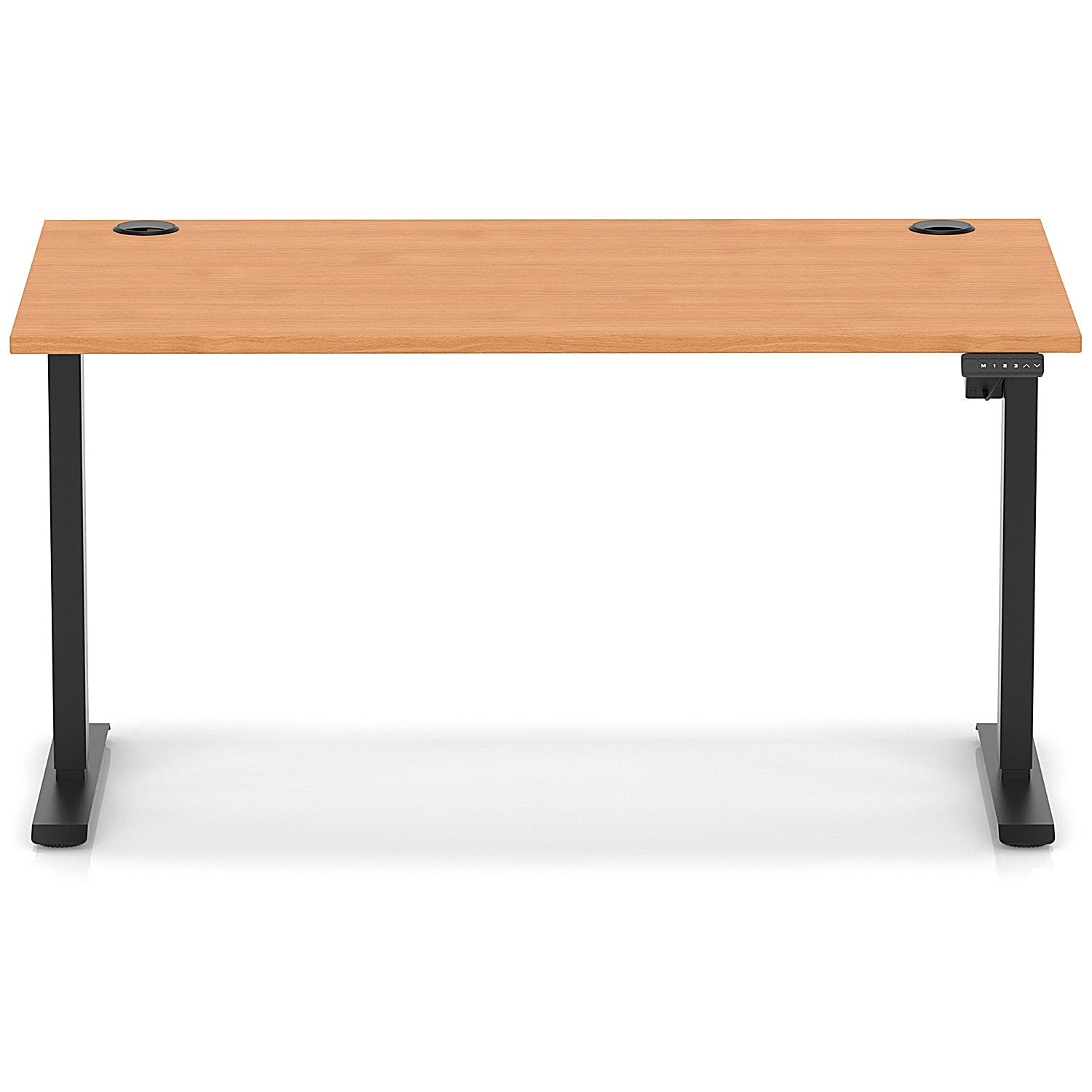 Air Lite 1400mm Height Adjustable Office Desk, Black Leg, Beech Easy2Order : HA03957