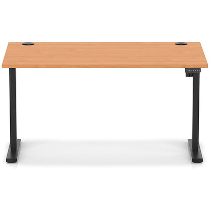 Air Lite 1400mm Height Adjustable Office Desk, Black Leg, Beech Easy2Order : HA03957