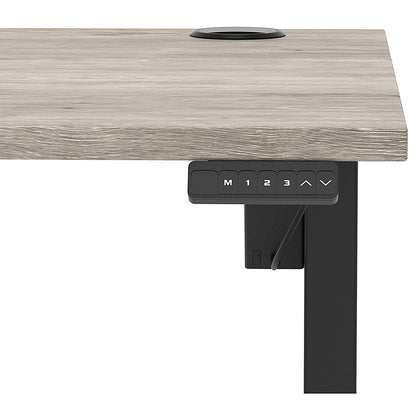 Air Lite 1400mm Height Adjustable Office Desk, Black Leg, Grey Oak