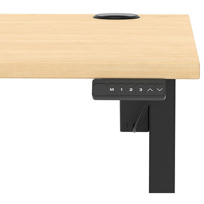 Air Lite 1400mm Height Adjustable Office Desk, Black Leg, Maple Easy2Order : HA03960