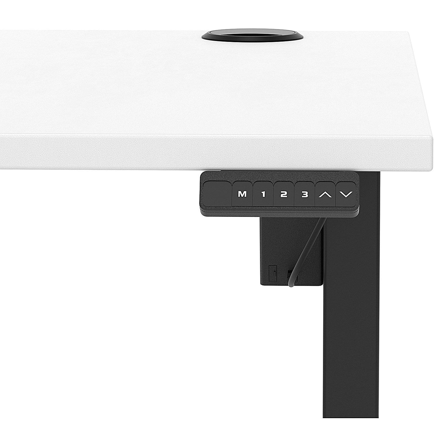 Air Lite 1400mm Height Adjustable Office Desk, Black Leg, White Easy2Order : HA03962