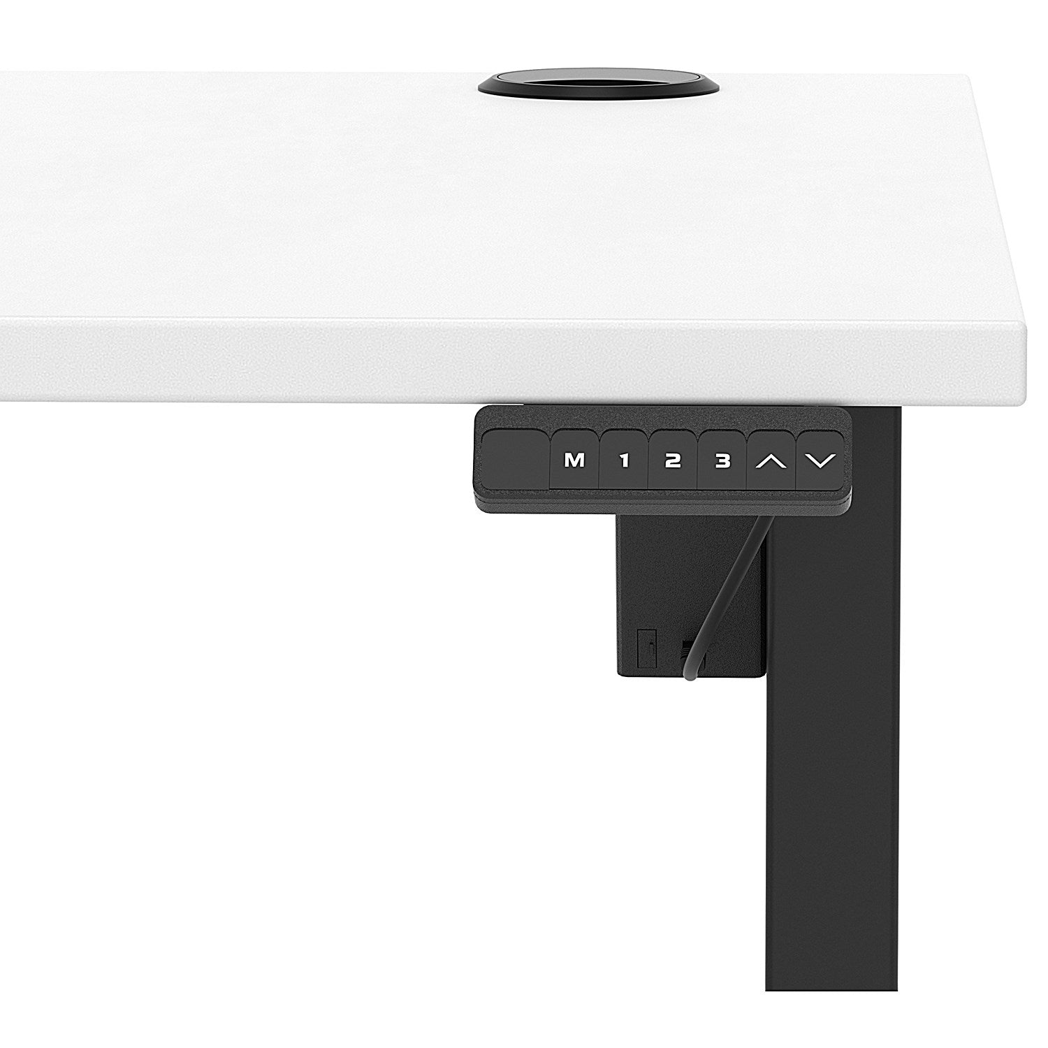 Air Lite 1400mm Height Adjustable Office Desk, Black Leg, White Easy2Order : HA03962