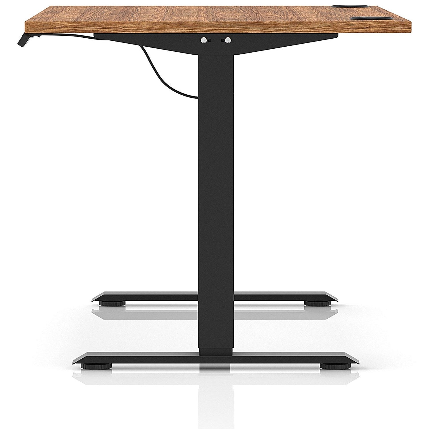 Air Lite 1400mm Height Adjustable Office Desk, Black Leg, Walnut