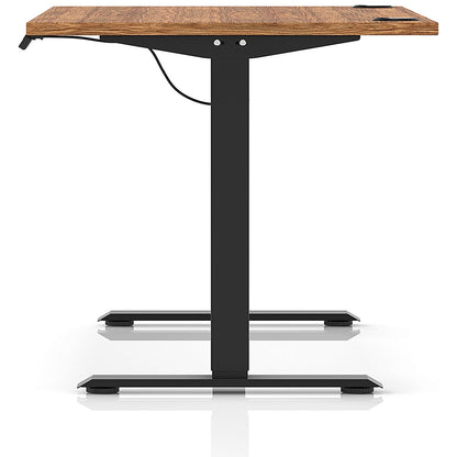 Air Lite 1400mm Height Adjustable Office Desk, Black Leg, Walnut