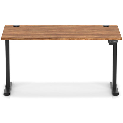 Air Lite 1400mm Height Adjustable Office Desk, Black Leg, Walnut