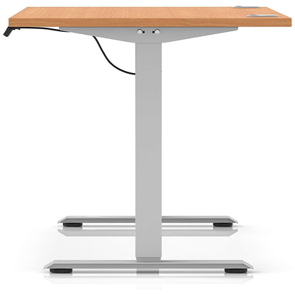 Air Lite 1400mm Height Adjustable Office Desk, Silver Leg, Beech