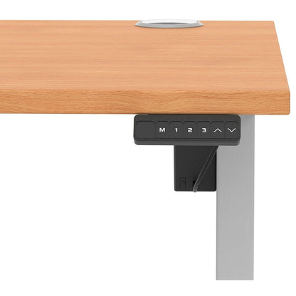 Air Lite 1400mm Height Adjustable Office Desk, Silver Leg, Beech Easy2Order : HA03964