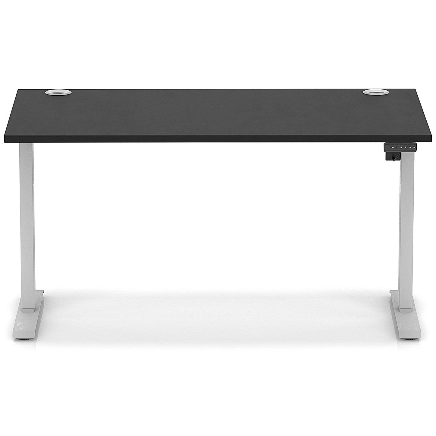 Air Lite 1400mm Height Adjustable Office Desk, Silver Leg, Black