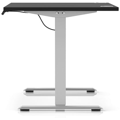 Air Lite 1400mm Height Adjustable Office Desk, Silver Leg, Black