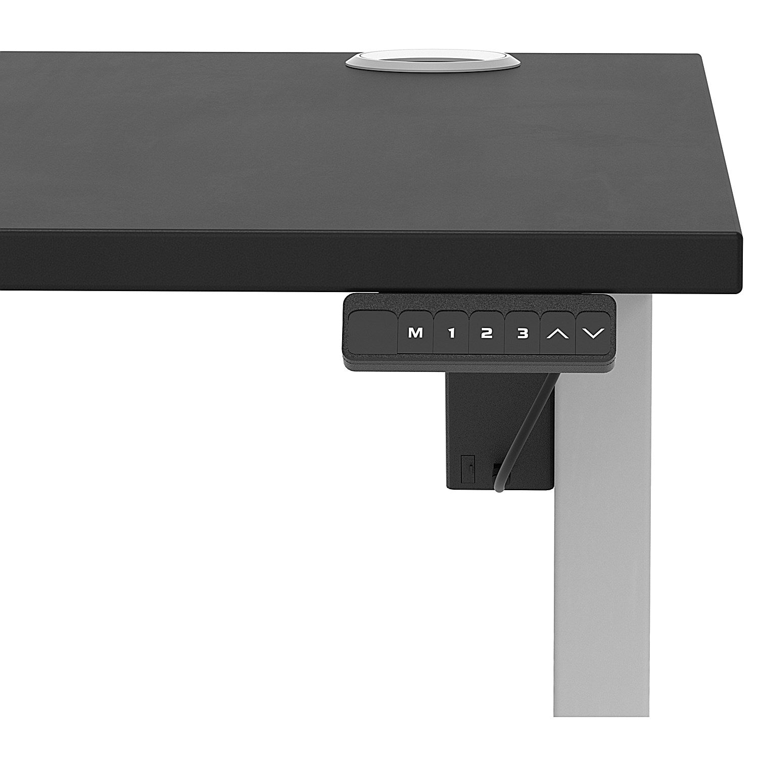 Air Lite 1400mm Height Adjustable Office Desk, Silver Leg, Black Easy2Order : HA03965