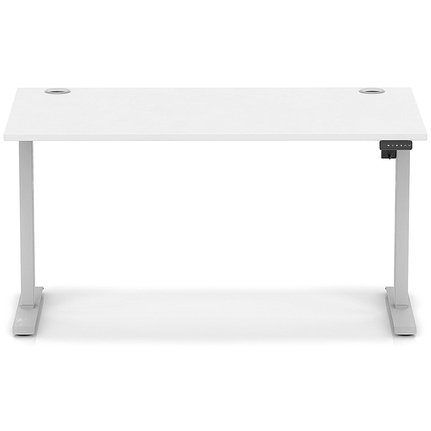 Air Lite 1400mm Height Adjustable Office Desk, Silver Leg, White Easy2Order : HA03969