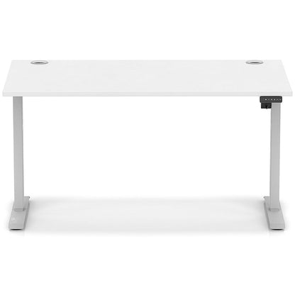 Air Lite 1400mm Height Adjustable Office Desk, Silver Leg, White Easy2Order : HA03969
