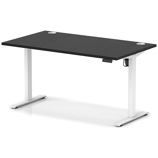 Air Lite 1400mm Height Adjustable Office Desk, White Leg, Black Easy2Order : HA03972