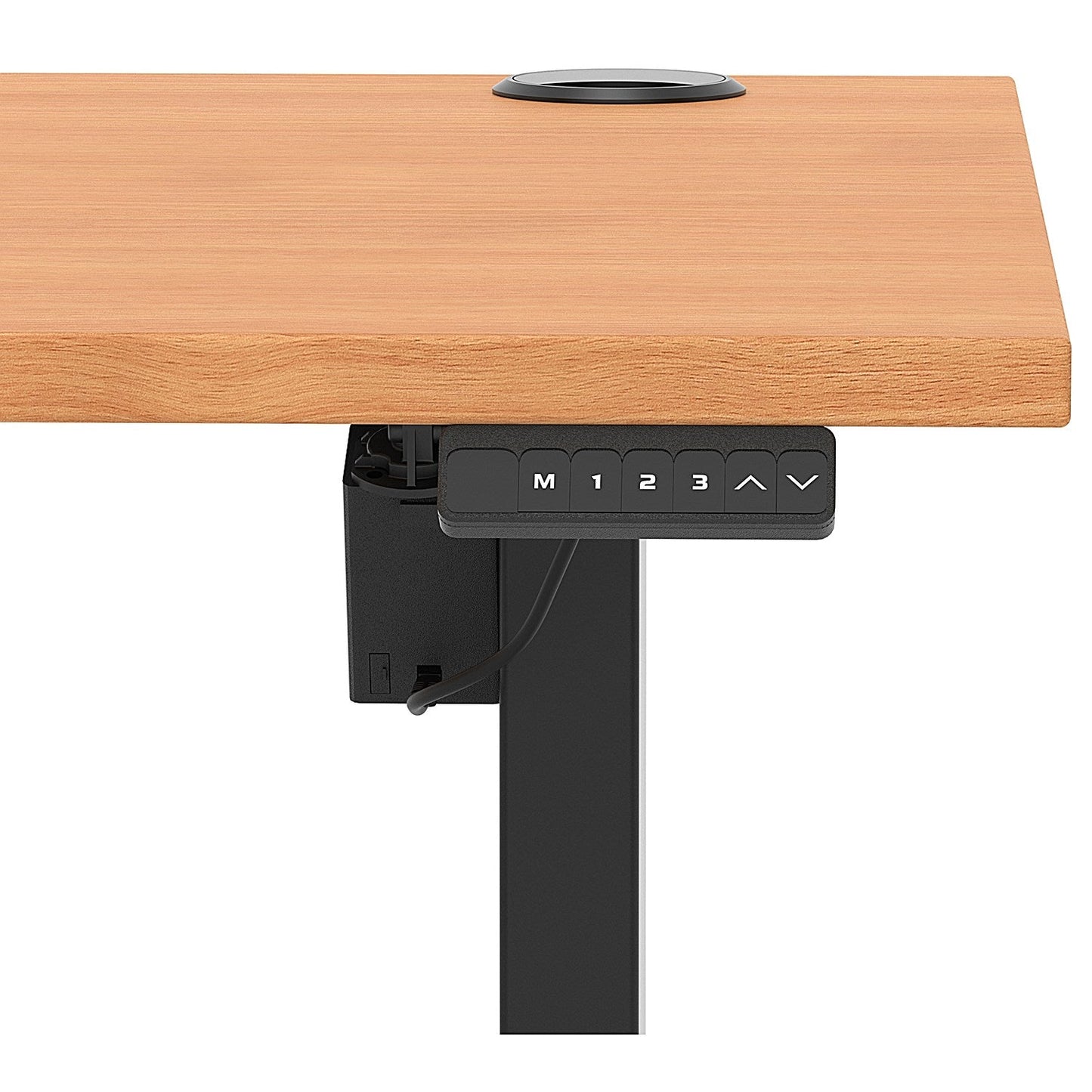 Air Lite 1600mm Height Adjustable Office Desk, Black Leg, Beech Easy2Order : HA03978