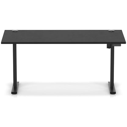 Air Lite 1600mm Height Adjustable Office Desk, Black Leg, Black