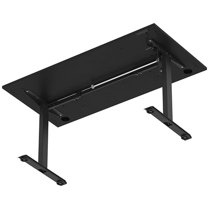 Air Lite 1600mm Height Adjustable Office Desk, Black Leg, Black