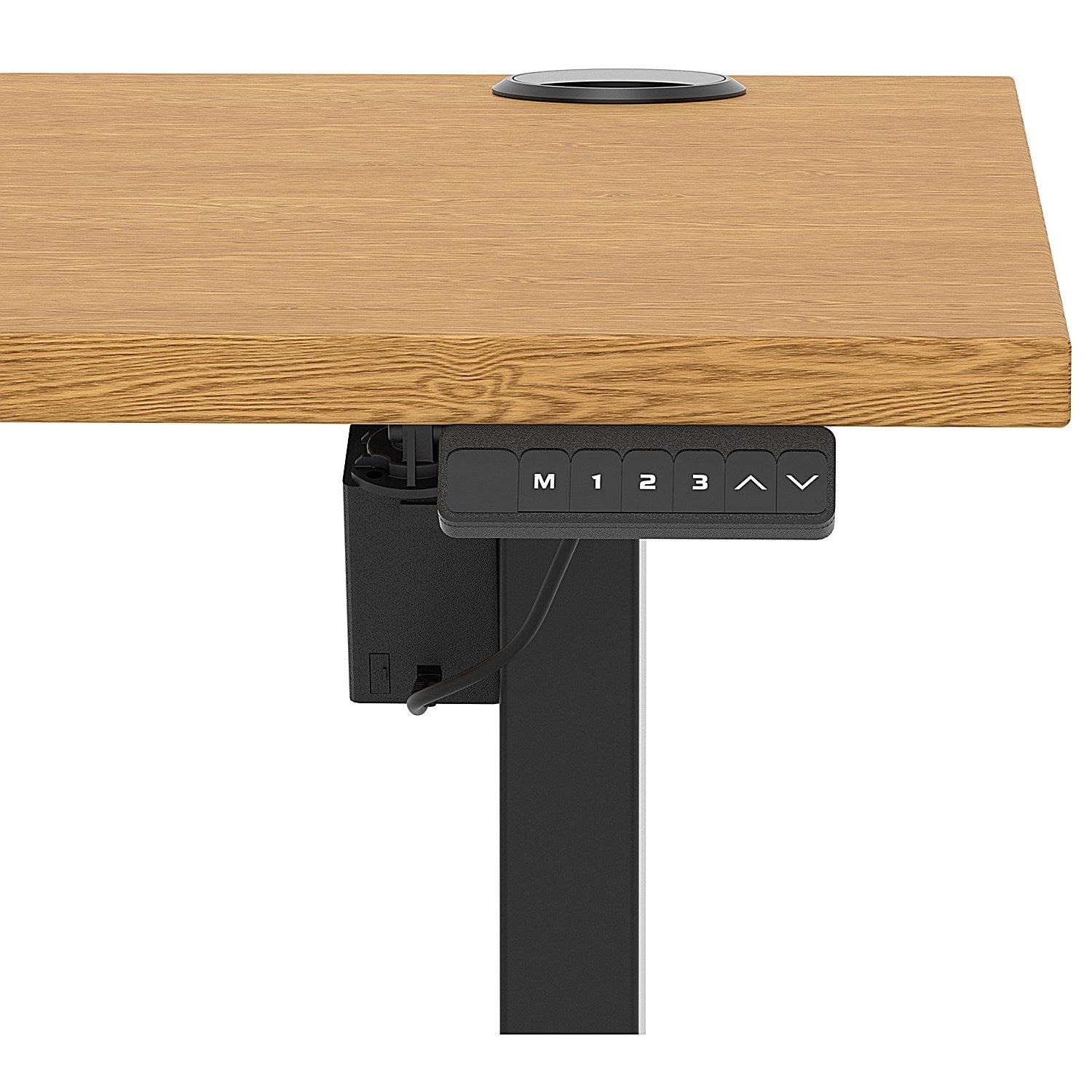 Air Lite 1600mm Height Adjustable Office Desk, Black Leg, Oak Easy2Order : HA03982
