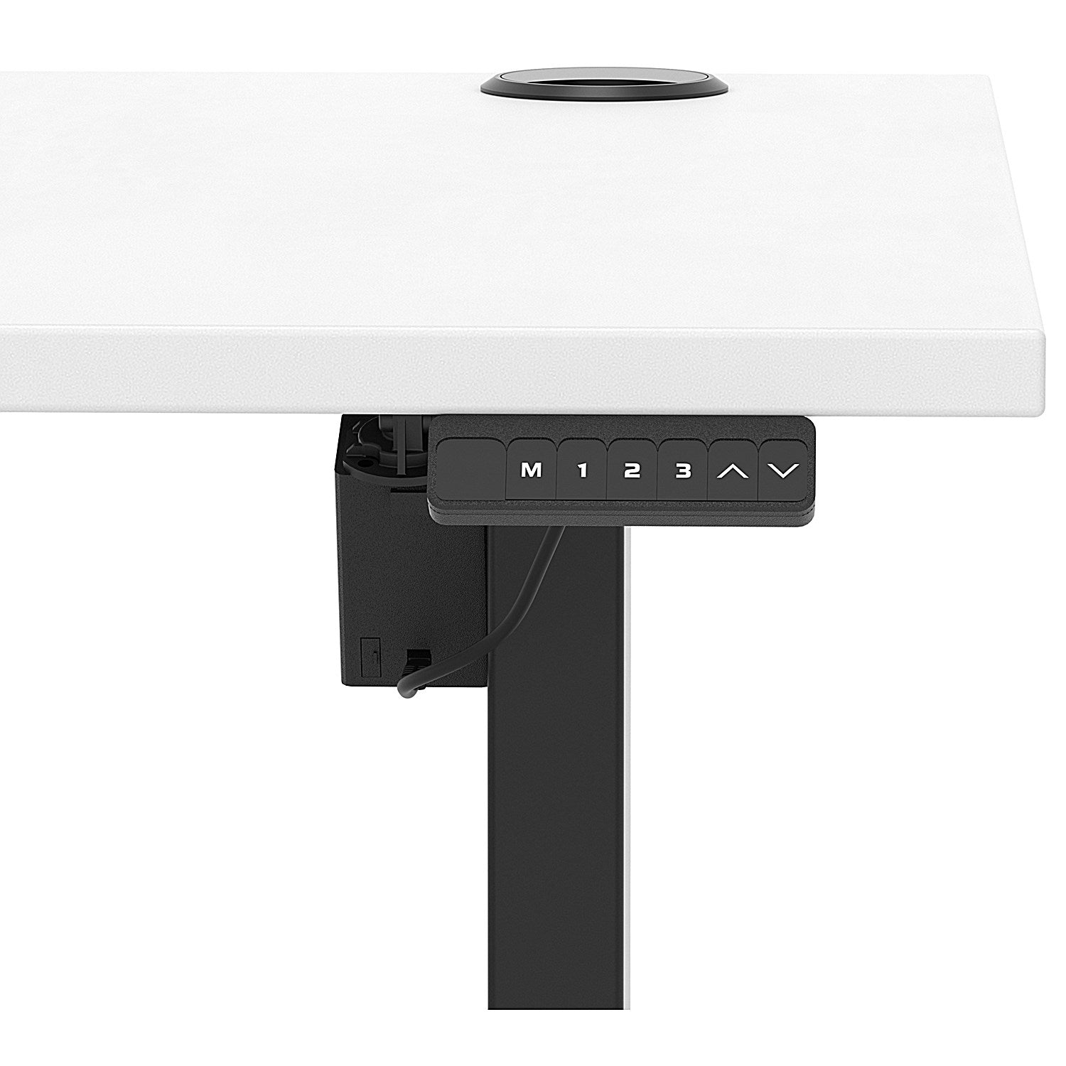Air Lite 1600mm Height Adjustable Office Desk, Black Leg, White Easy2Order : HA03983