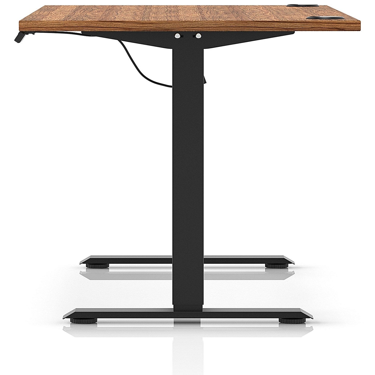 Air Lite 1600mm Height Adjustable Office Desk, Black Leg, Walnut
