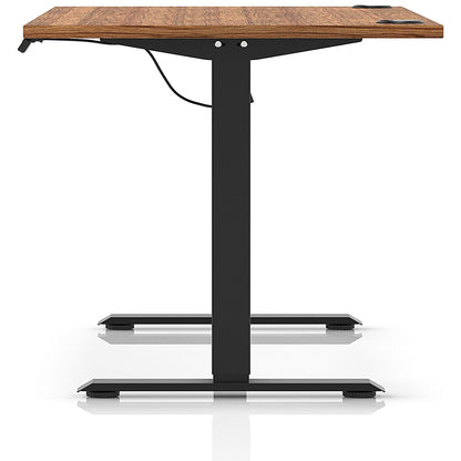 Air Lite 1600mm Height Adjustable Office Desk, Black Leg, Walnut