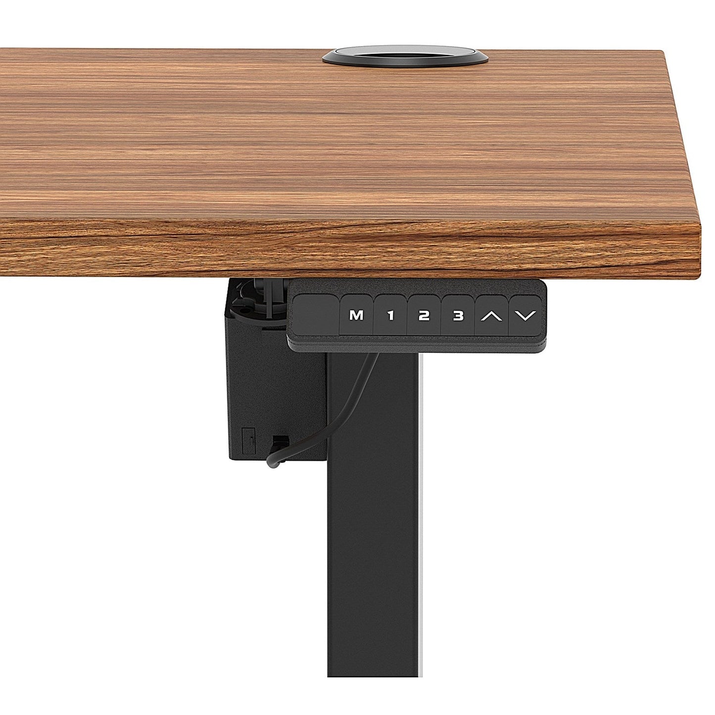Air Lite 1600mm Height Adjustable Office Desk, Black Leg, Walnut Easy2Order : HA03984
