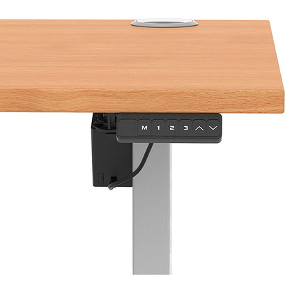 Air Lite 1600mm Height Adjustable Office Desk, Silver Leg, Beech Easy2Order : HA03985