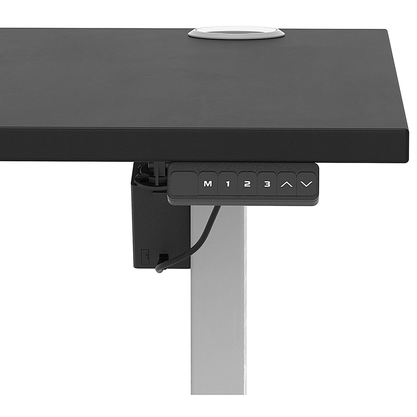 Air Lite 1600mm Height Adjustable Office Desk, Silver Leg, Black Easy2Order : HA03986