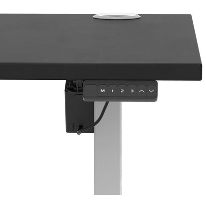 Air Lite 1600mm Height Adjustable Office Desk, Silver Leg, Black Easy2Order : HA03986