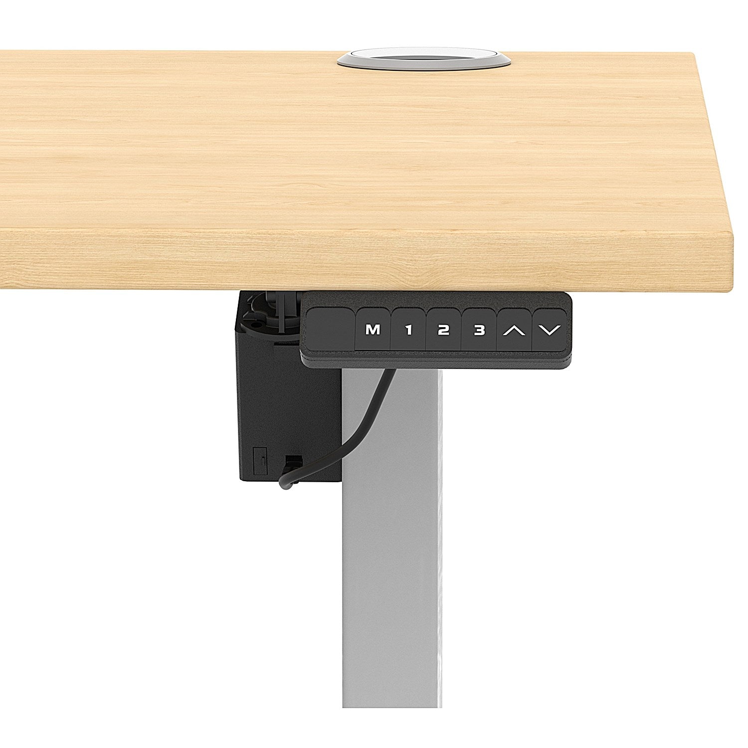 Air Lite 1600mm Height Adjustable Office Desk, Silver Leg, Maple Easy2Order : HA03988