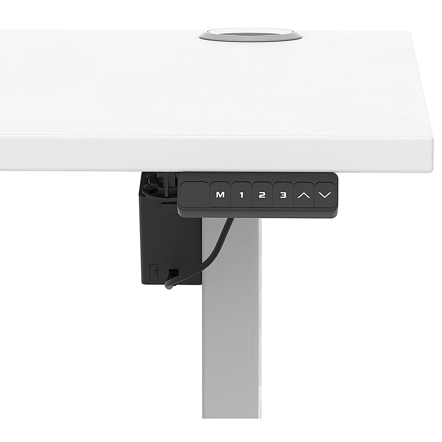 Air Lite 1600mm Height Adjustable Office Desk, Silver Leg, White Easy2Order : HA03990