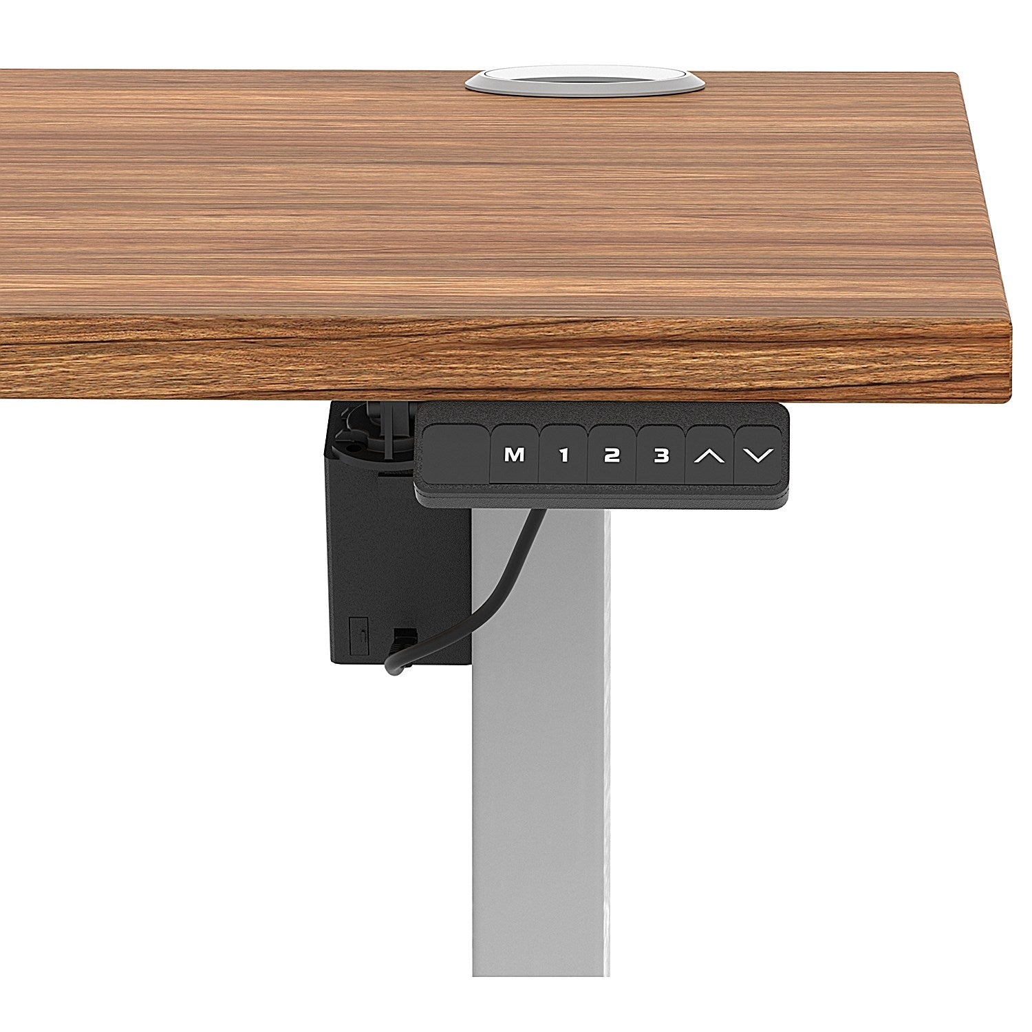 Air Lite 1600mm Height Adjustable Office Desk, Silver Leg, Walnut Easy2Order : HA03991