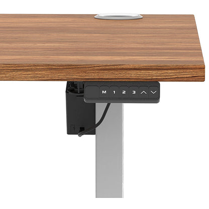 Air Lite 1600mm Height Adjustable Office Desk, Silver Leg, Walnut Easy2Order : HA03991
