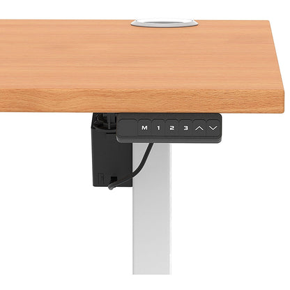 Air Lite 1600mm Height Adjustable Office Desk, White Leg, Beech Easy2Order : HA03992