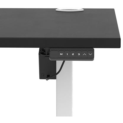 Air Lite 1600mm Height Adjustable Office Desk, White Leg, Black Easy2Order : HA03993
