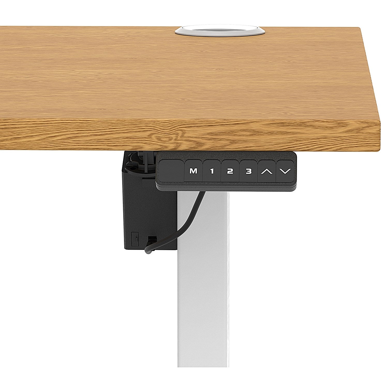 Air Lite 1600mm Height Adjustable Office Desk, White Leg, Oak Easy2Order : HA03996