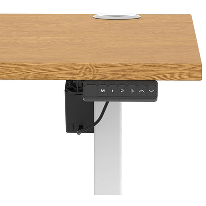 Air Lite 1600mm Height Adjustable Office Desk, White Leg, Oak Easy2Order : HA03996