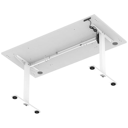 Air Lite 1600mm Height Adjustable Office Desk, White Leg, White