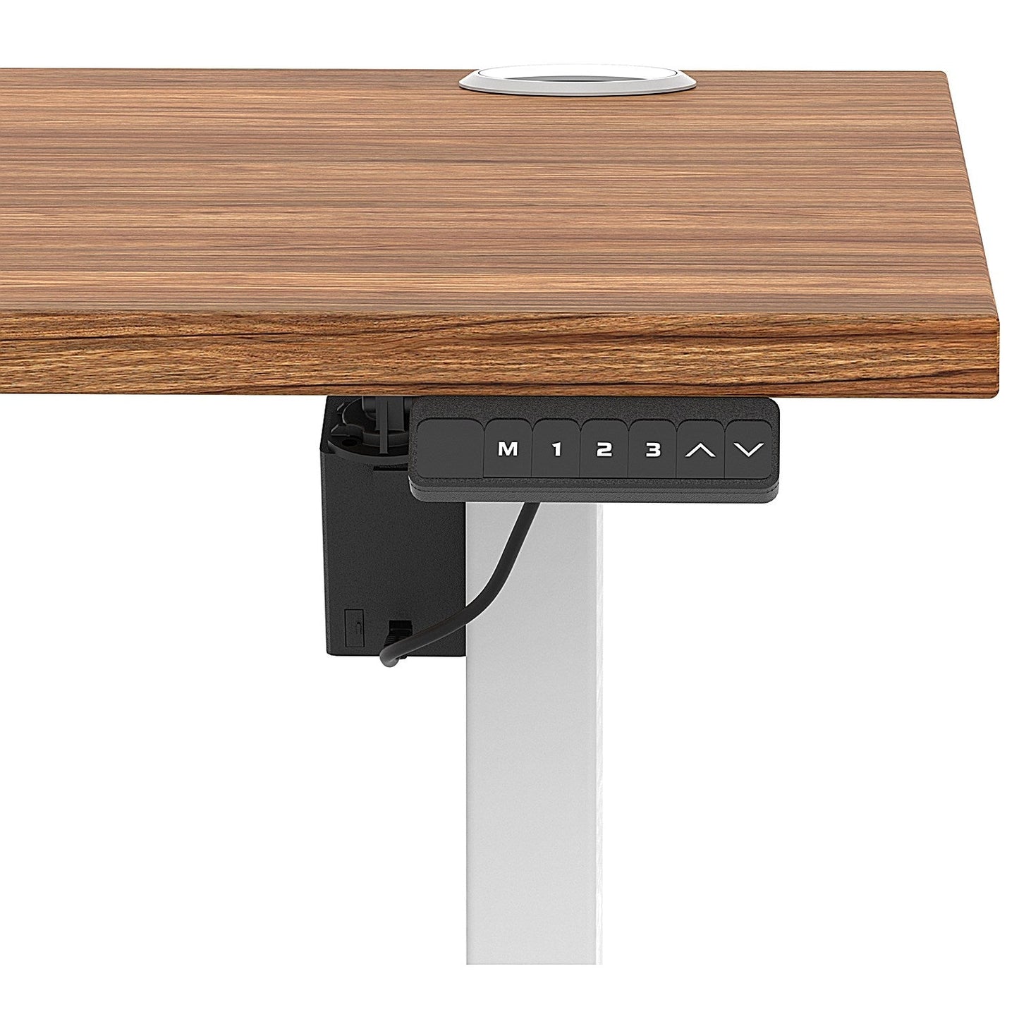 Air Lite 1600mm Height Adjustable Office Desk, White Leg, Walnut Easy2Order : HA03998