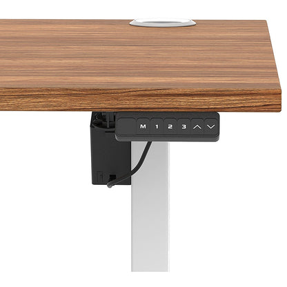 Air Lite 1600mm Height Adjustable Office Desk, White Leg, Walnut Easy2Order : HA03998