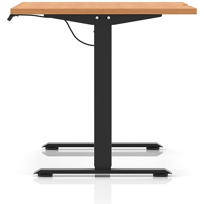 Air 1200mm Scalloped Edge Height Adjustable Desk, Black Leg, Beech