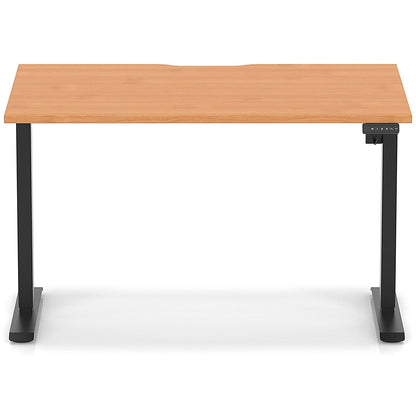 Air 1200mm Scalloped Edge Height Adjustable Desk, Black Leg, Beech