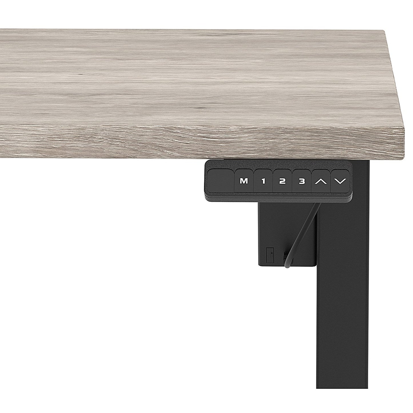 Air 1200mm Scalloped Edge Height Adjustable Desk, Black Leg, Grey Oak Easy2Order : HA04000