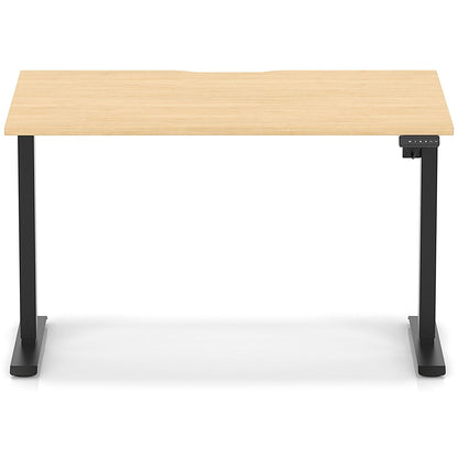 Air 1200mm Scalloped Edge Height Adjustable Desk, Black Leg, Maple
