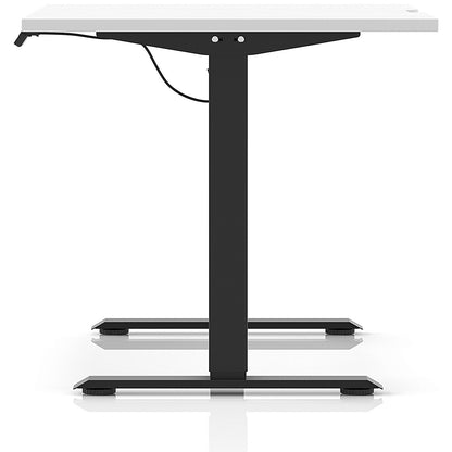 Air 1200mm Scalloped Edge Height Adjustable Desk, Black Leg, White