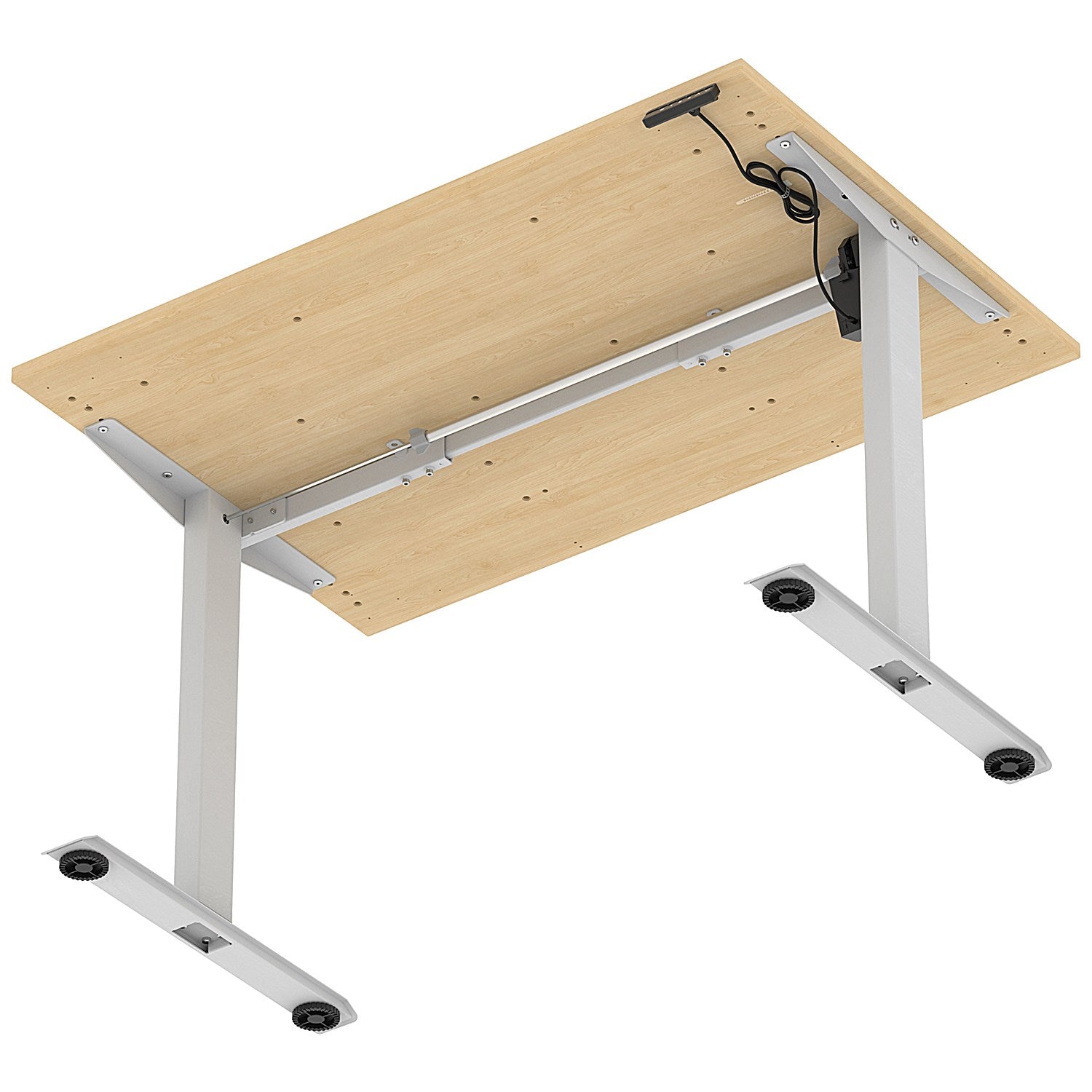 Air 1200mm Scalloped Edge Height Adjustable Desk, Silver Leg, Maple Easy2Order : HA04007