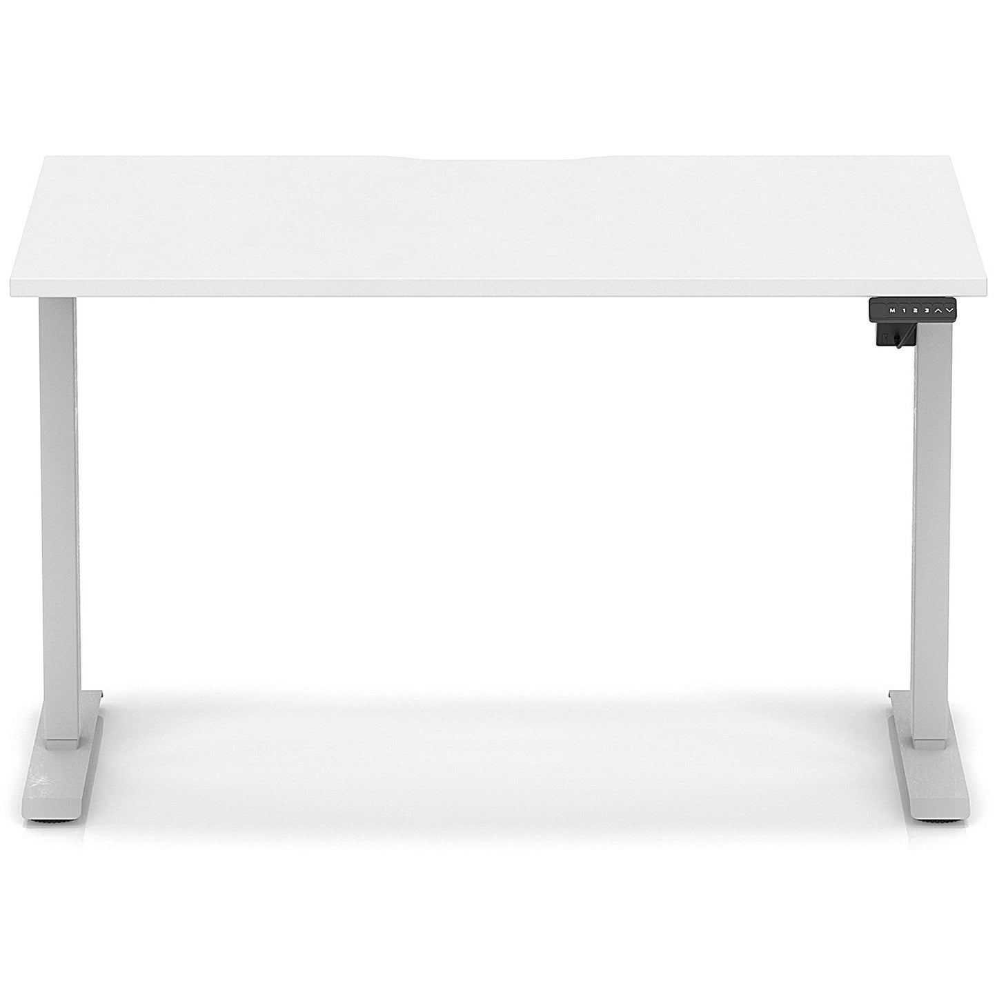 Air 1200mm Scalloped Edge Height Adjustable Desk, Silver Leg, White